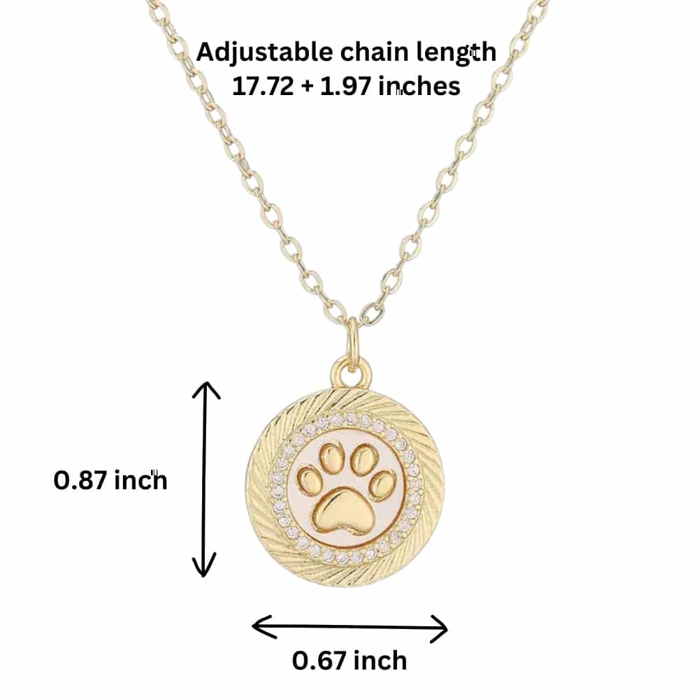 Golden Pawprint Pendant Necklace - Image 4