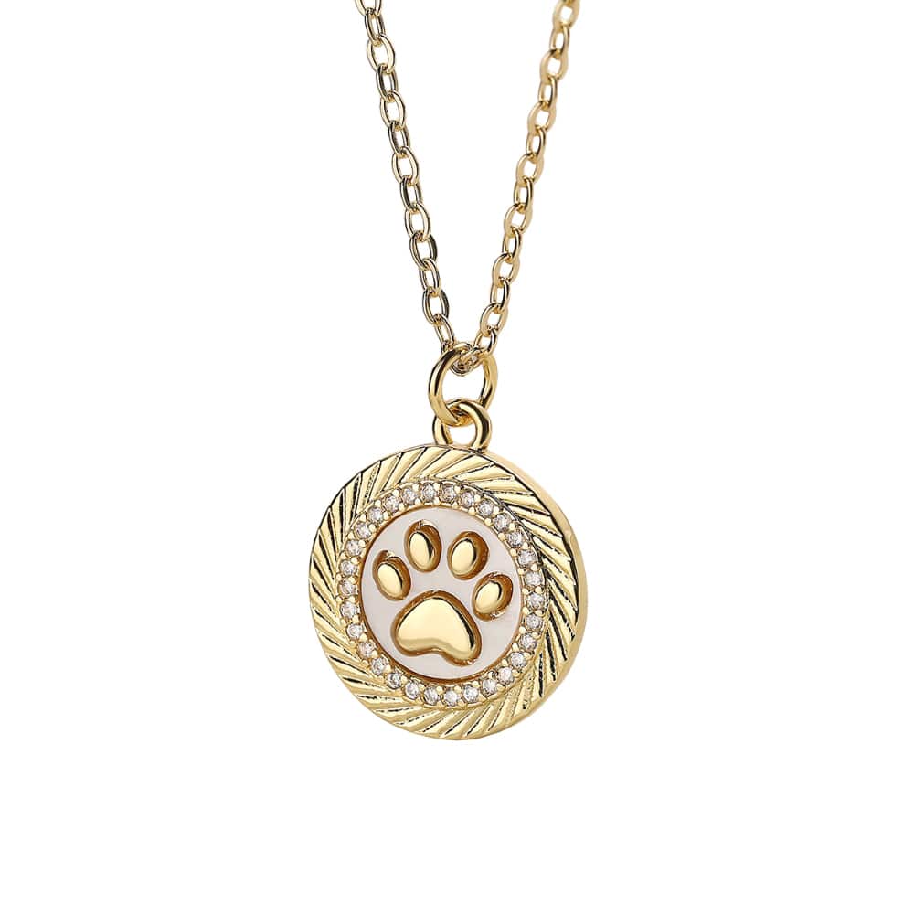 Golden Pawprint Pendant Necklace - Image 6