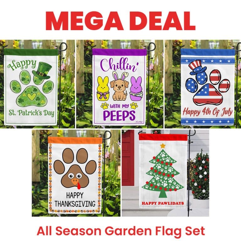 MEGA DEAL!  All Season Garden Flag Pack - Helps Feed Hungry Shelter Dogs in Need