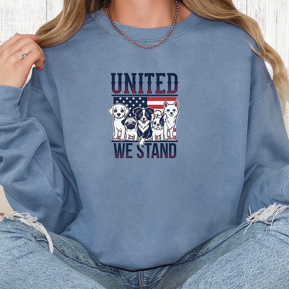 Comfort Colors United We Stand Premium  Sweatshirt - Blue Jean