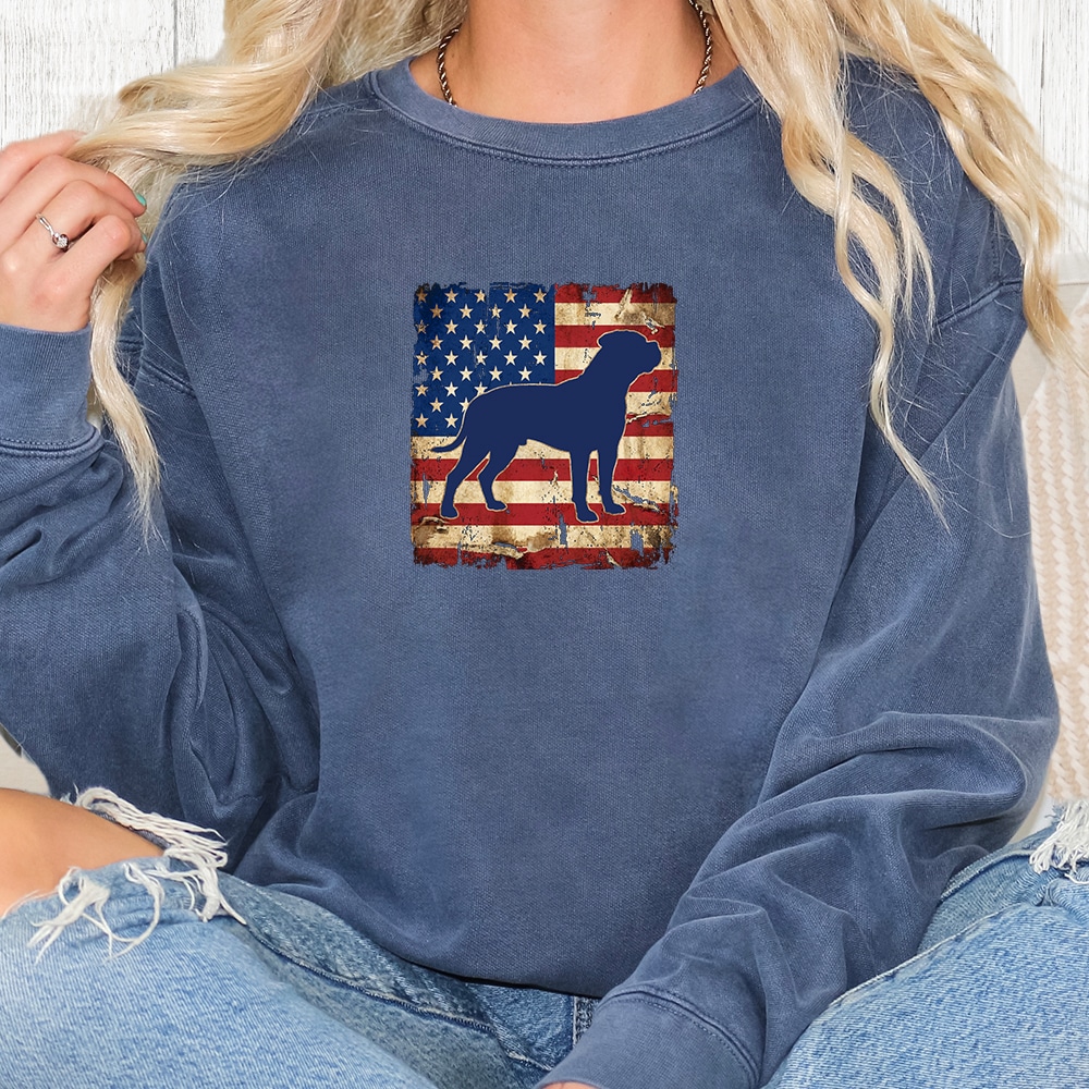 Comfort Colors Guardian Of The Flag Pit Bull Premium  Sweatshirt - Denim