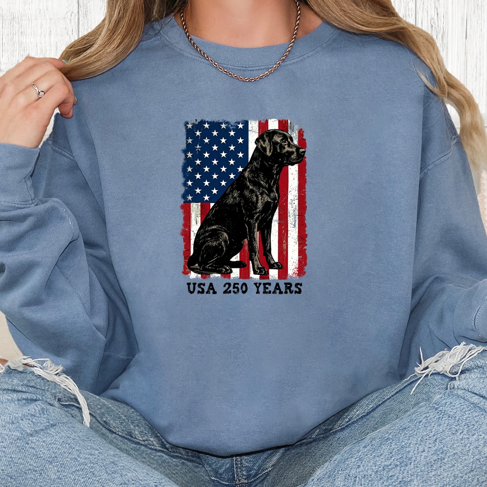 Comfort Colors Liberty Dog – 250 Years Premium  Sweatshirt - Blue Jean