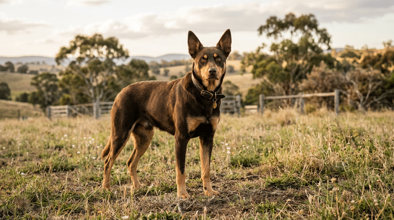Healthy adult Australian Kelpie showing ideal lean athletic build and weight