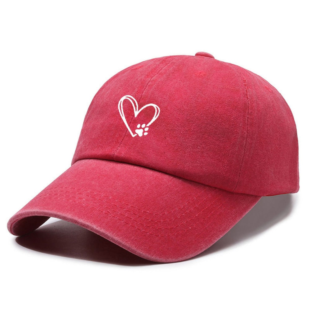 Heart & Paw Everyday Hat - Red