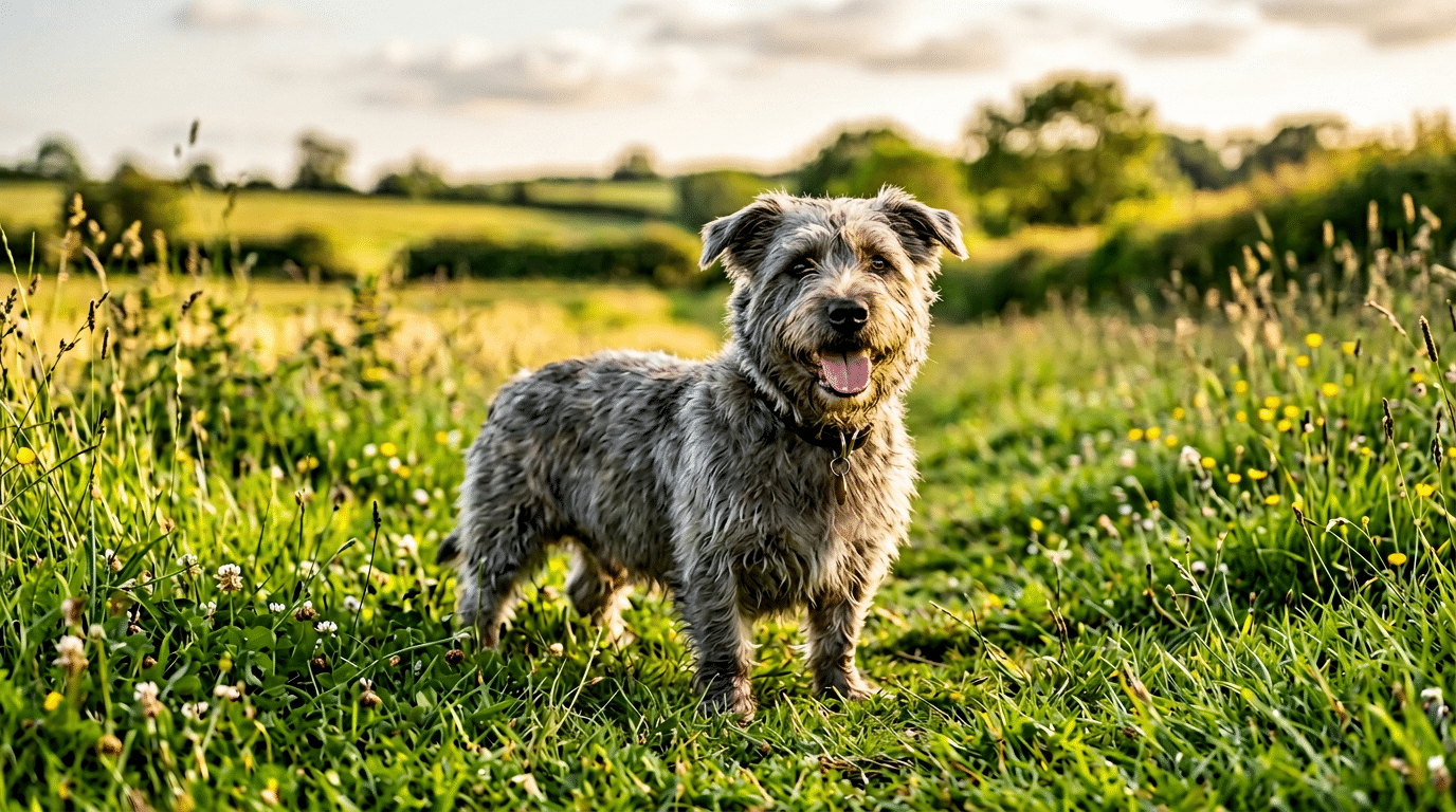 Glen of Imaal Terrier showing short legs and rugged working terrier body