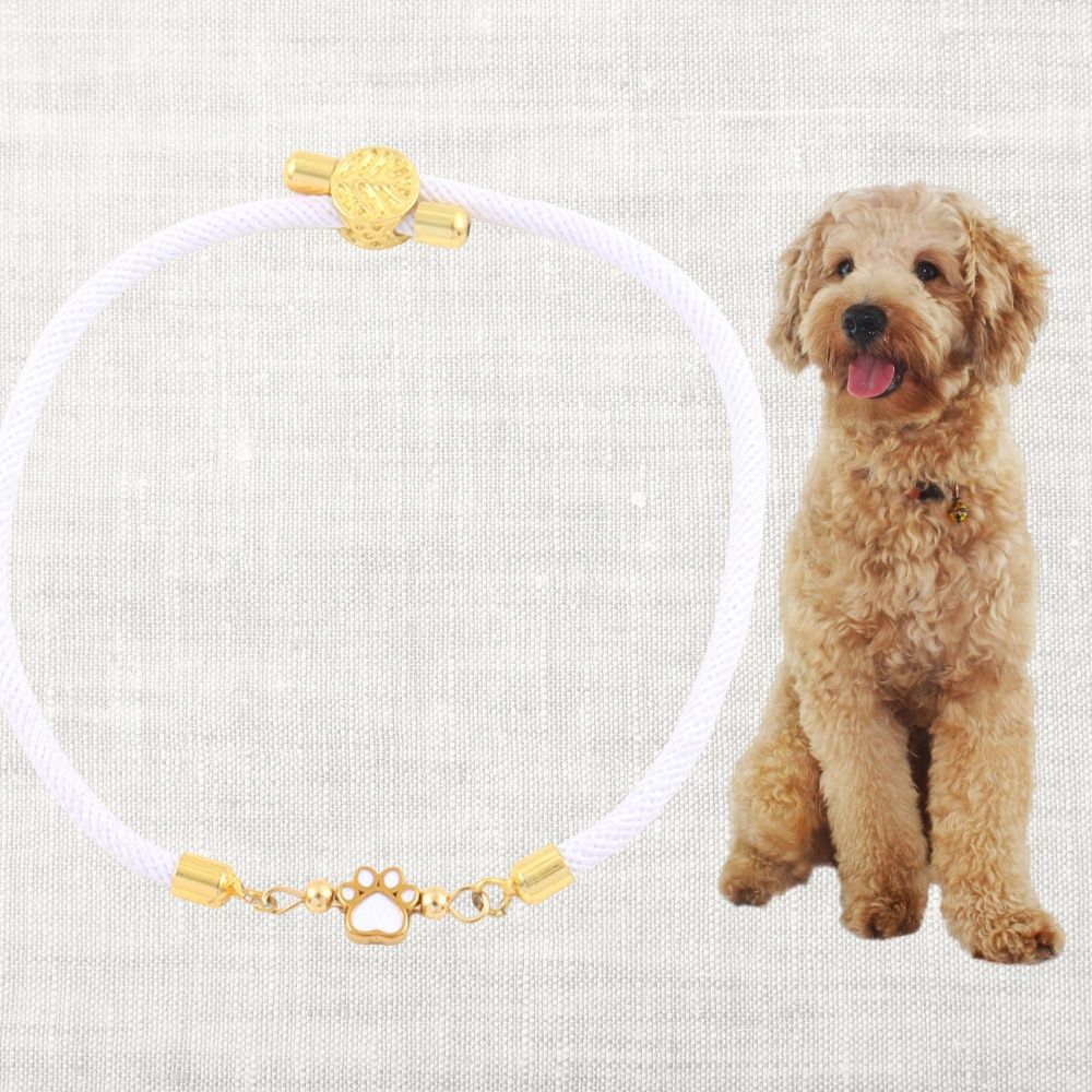 Forever Paw Adjustable Bracelet- White