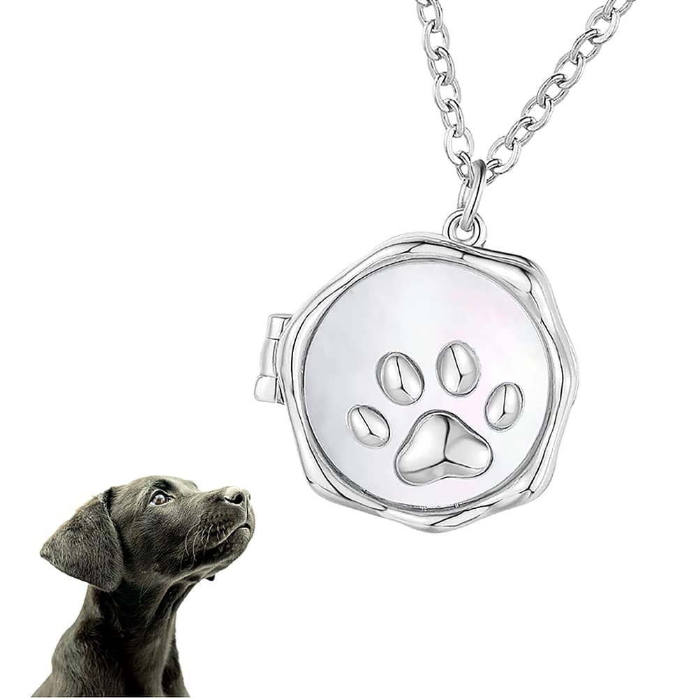 Paw Print Locket Necklace – Pet Keepsake Memory Pendant - Image 5