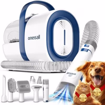 OneIsAll LM2 7-in-1 Tool Pet Hair Vacuum & Grooming Kit