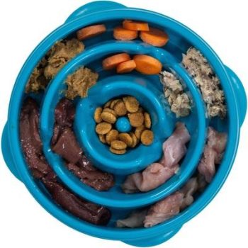 Outward Hound Non-Skid Plastic Slow Feeder Interactive Dog Bowl