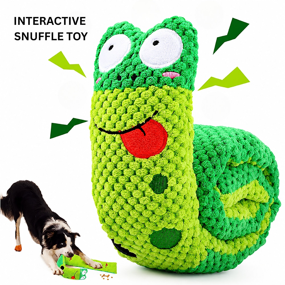 Slithering Snake Plush Dog Toy – Squeaky Chew Toy