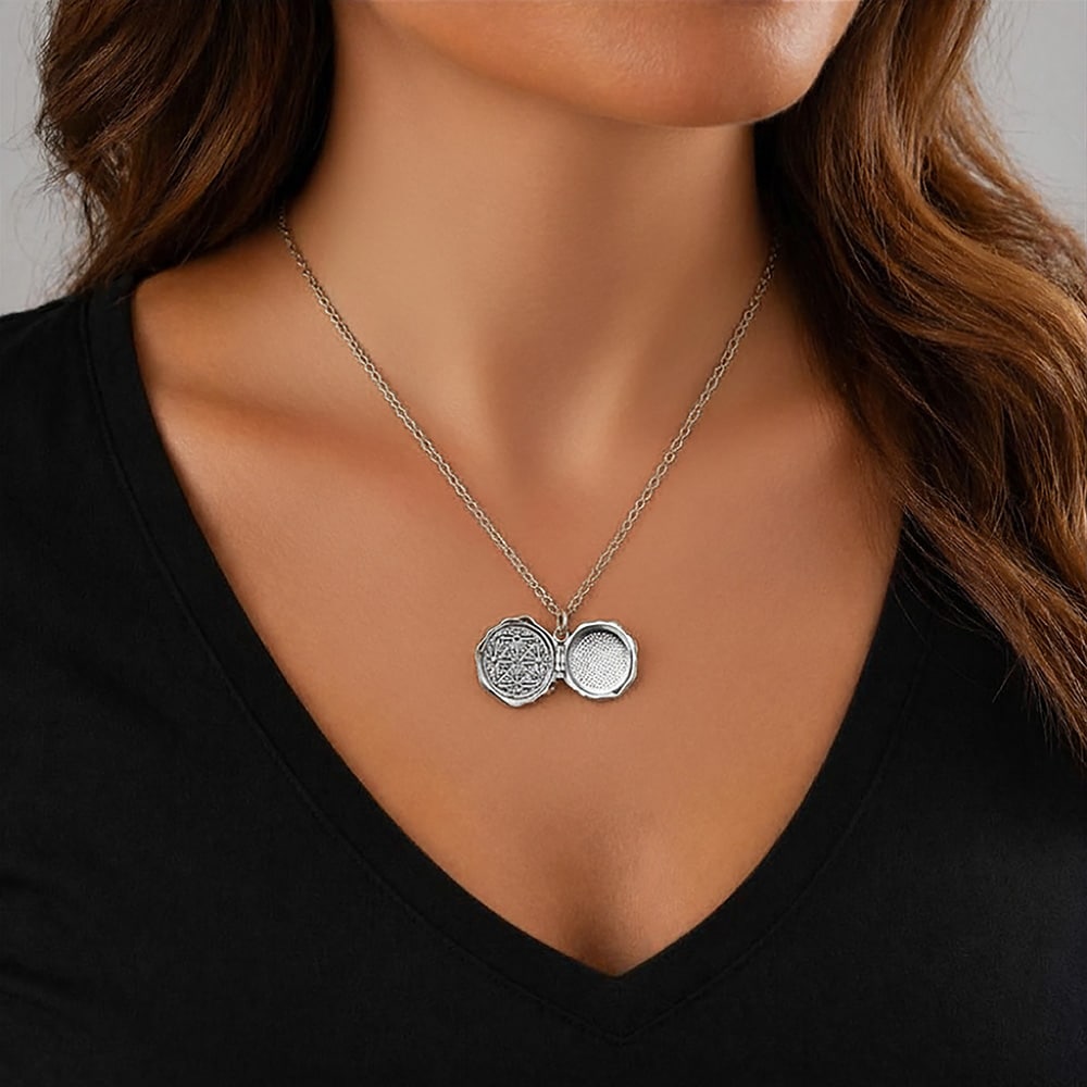 Paw Print Locket Necklace – Pet Keepsake Memory Pendant - Image 4