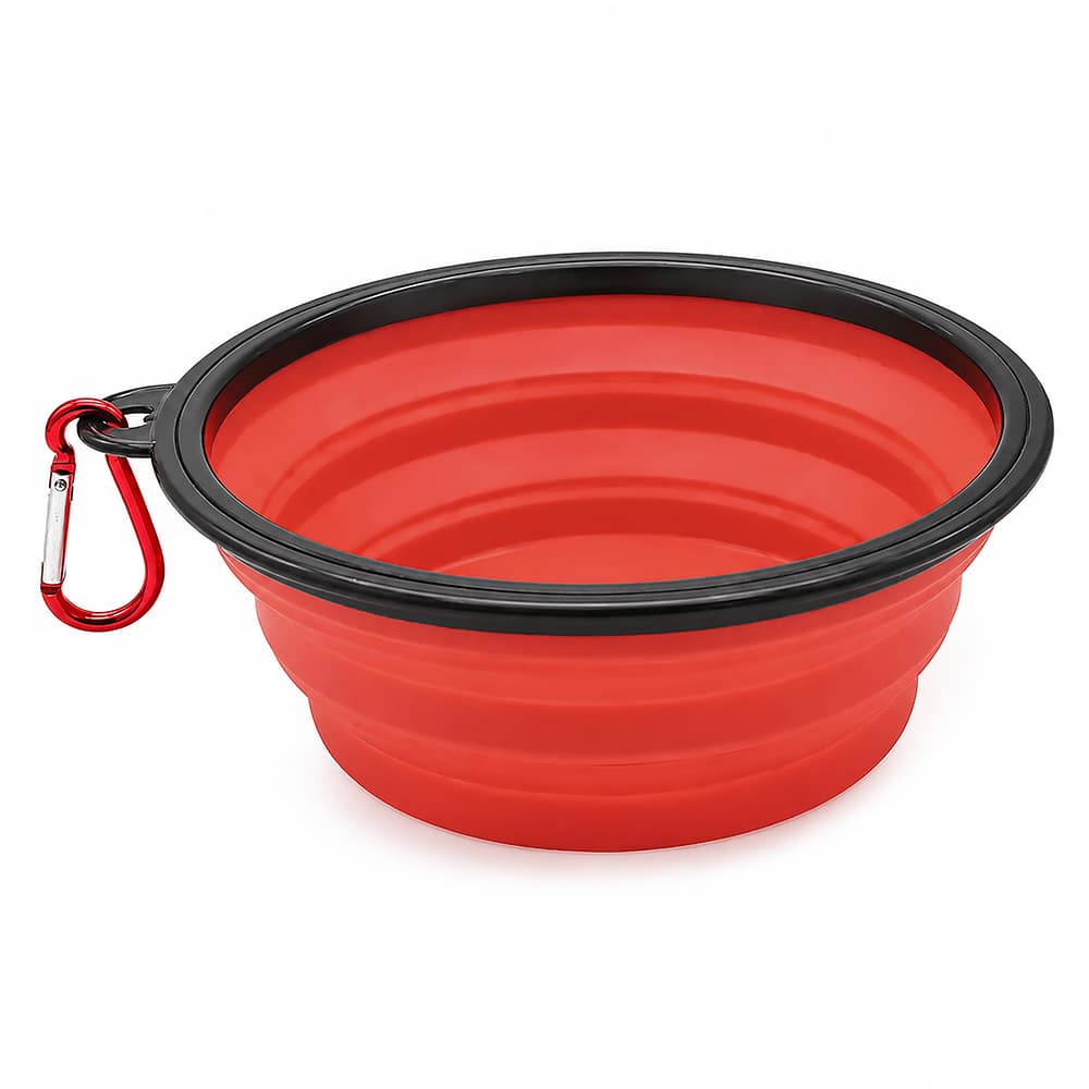 Red Silicone Collapsible Travel Bowl - Image 6