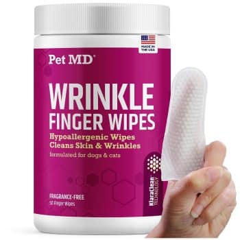 Pet MD Wrinkle Finger Wipes for Dogs & Cats