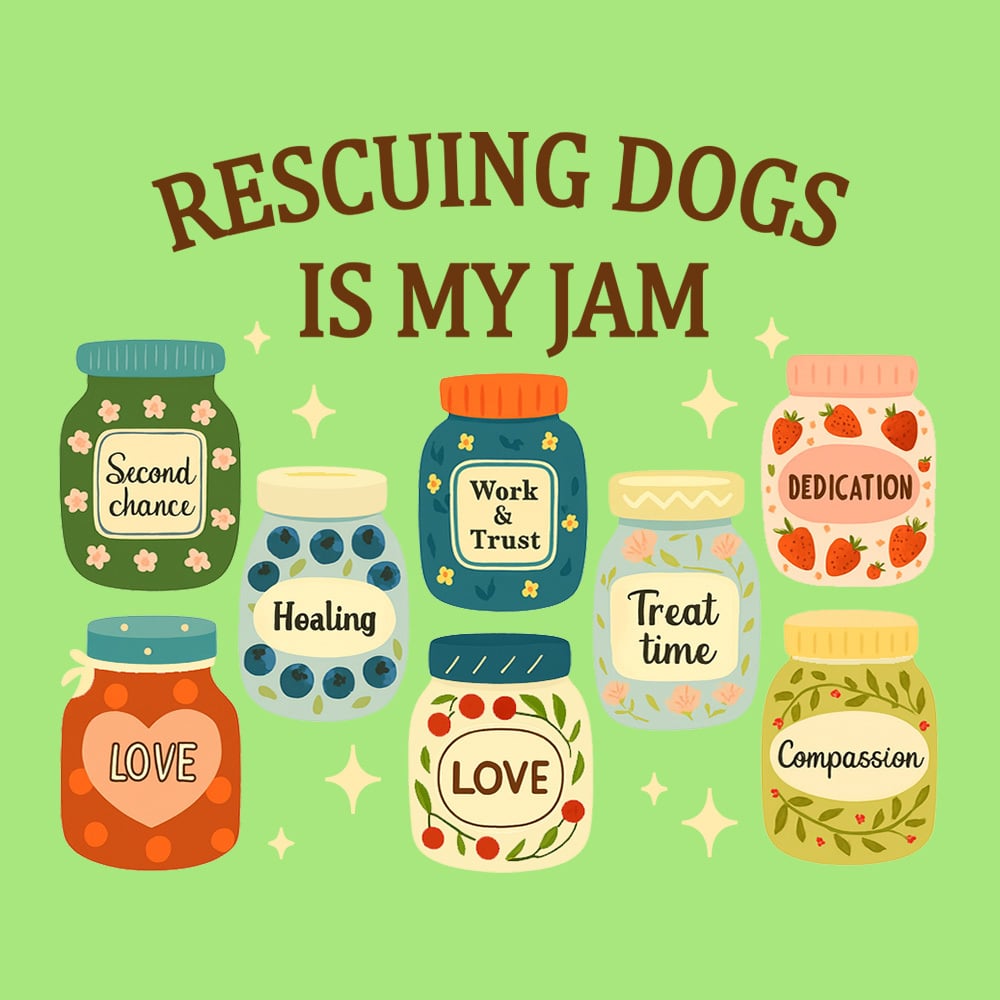 Rescuing Dogs Is My Jam Standard Tee Lime - Image 2