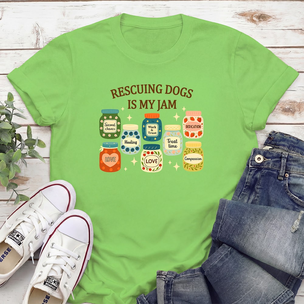 Rescuing Dogs Is My Jam Standard Tee Lime
