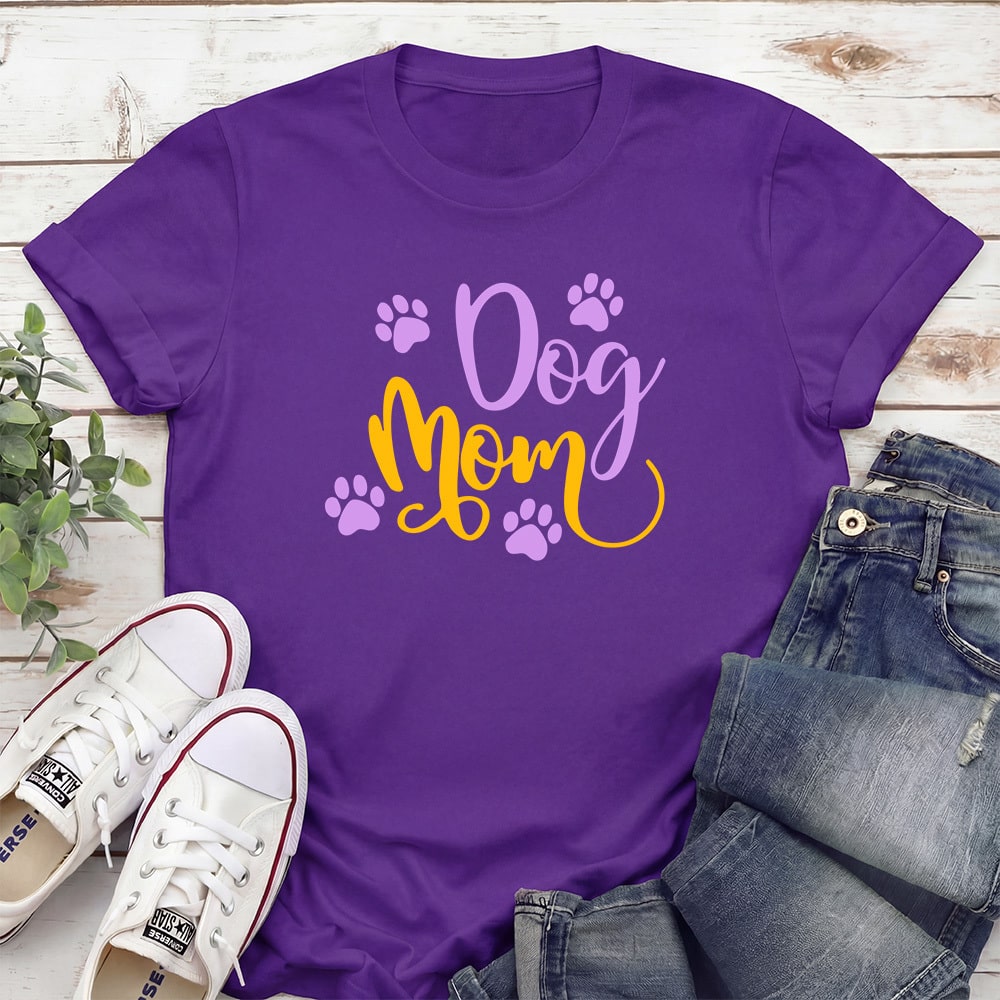 Elegant Dog Mom Standard Tee Purple