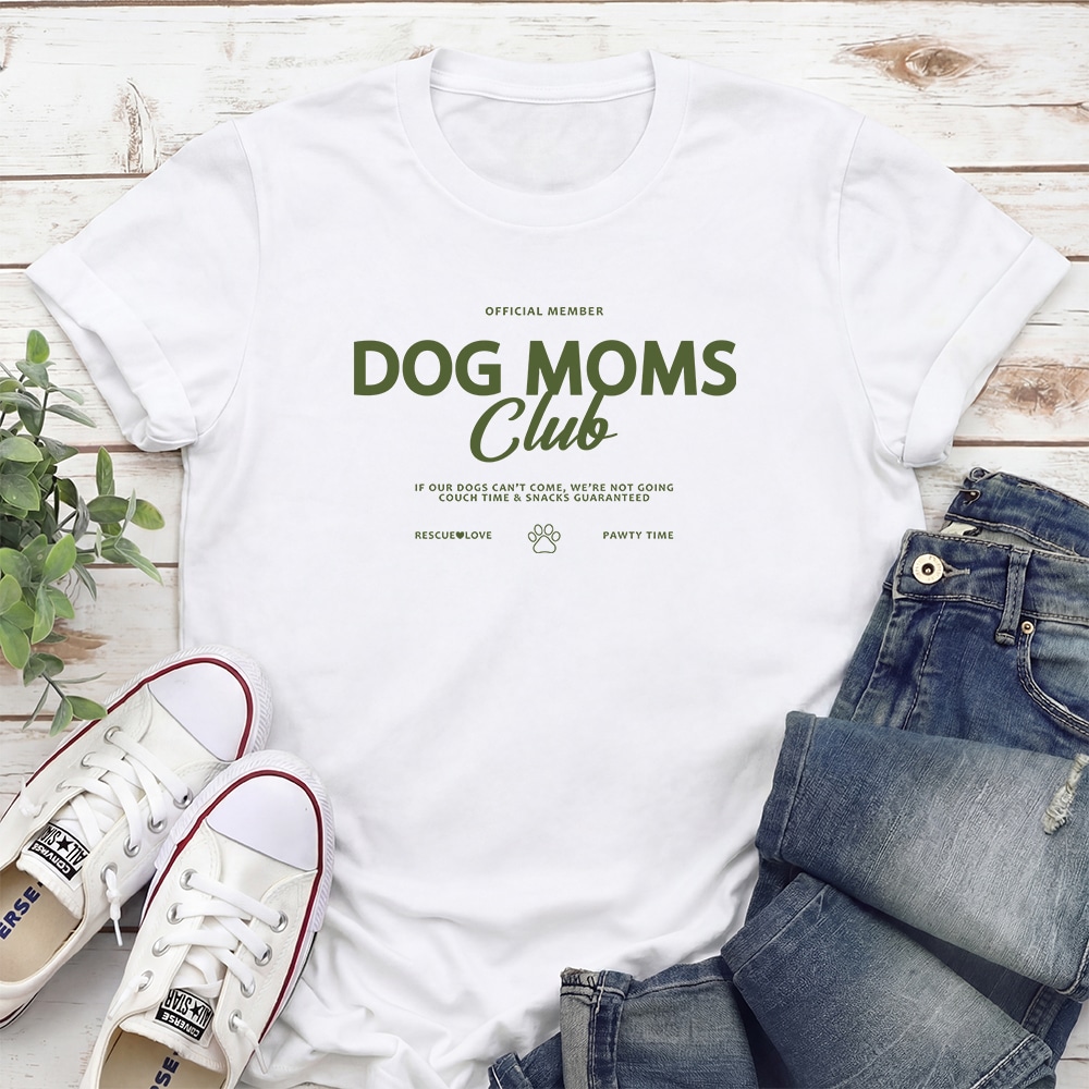 Dog Mom’s Club Official Member Standard Tee White