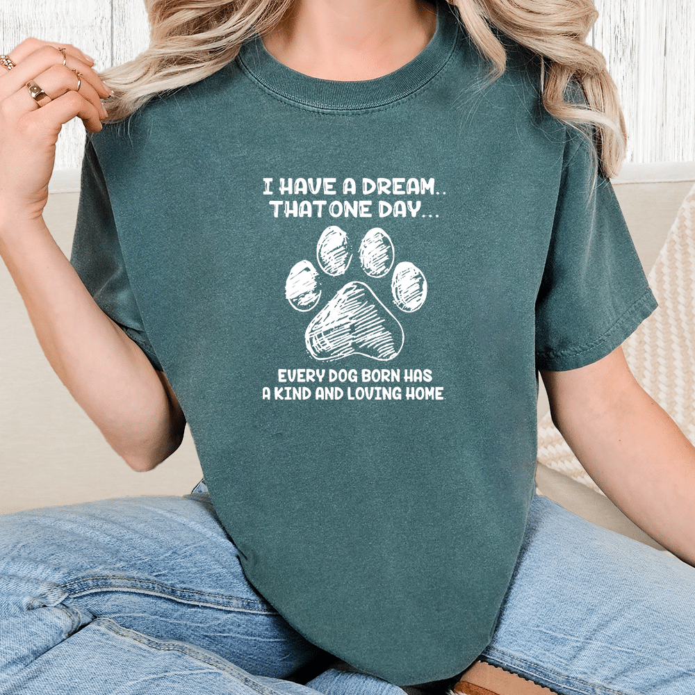 Comfort Colors I Have A Dream That One Day... Vintage Washed Tee - Blue Spruce