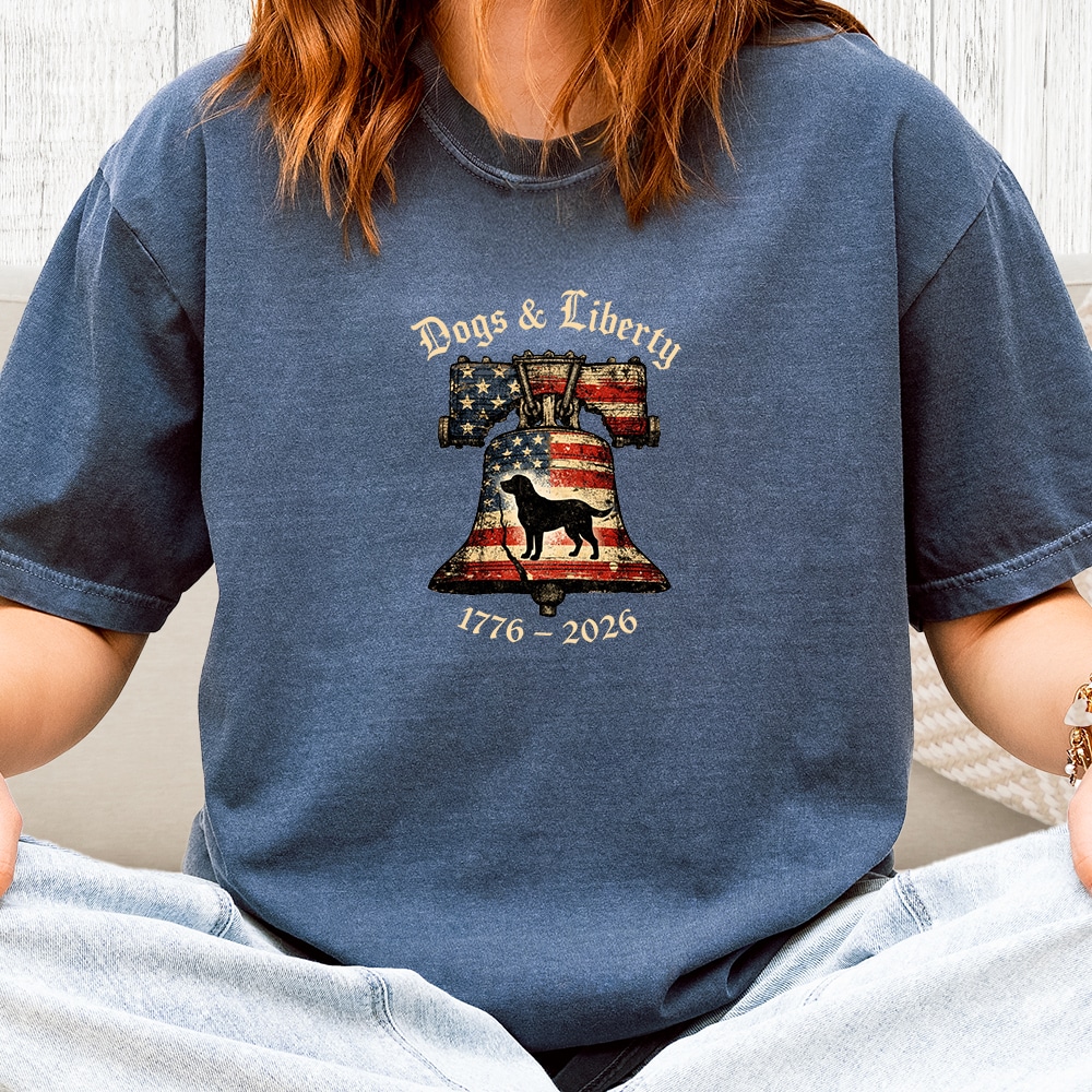 Comfort Colors Dogs & Liberty Vintage Washed Tee - Denim