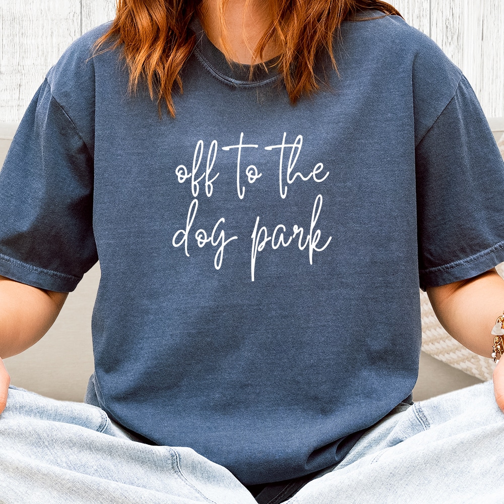 Comfort Colors Off To The Dog Park Vintage Washed Tee - Denim