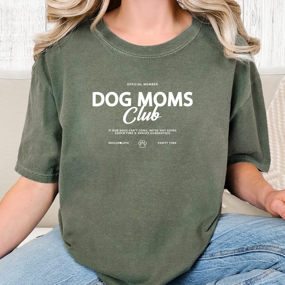 Comfort Colors Dog Mom’s Club Official Member Vintage Washed Tee - Moss