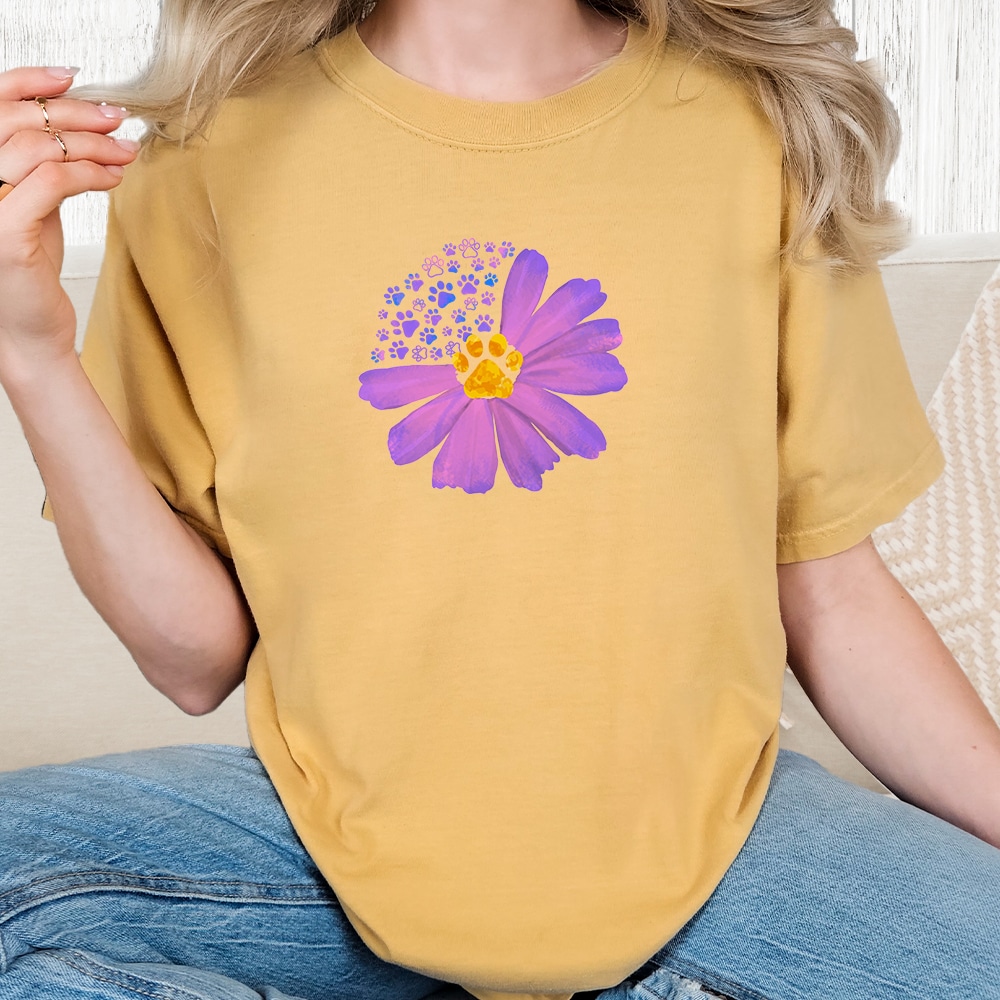 Comfort Colors Where Love Blooms Vintage Washed Tee - Mustard