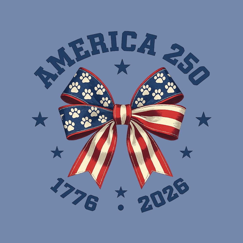 Comfort Colors America 250 Patriotic Dog Lover Vintage Washed Tee - Blue Jean - Image 2