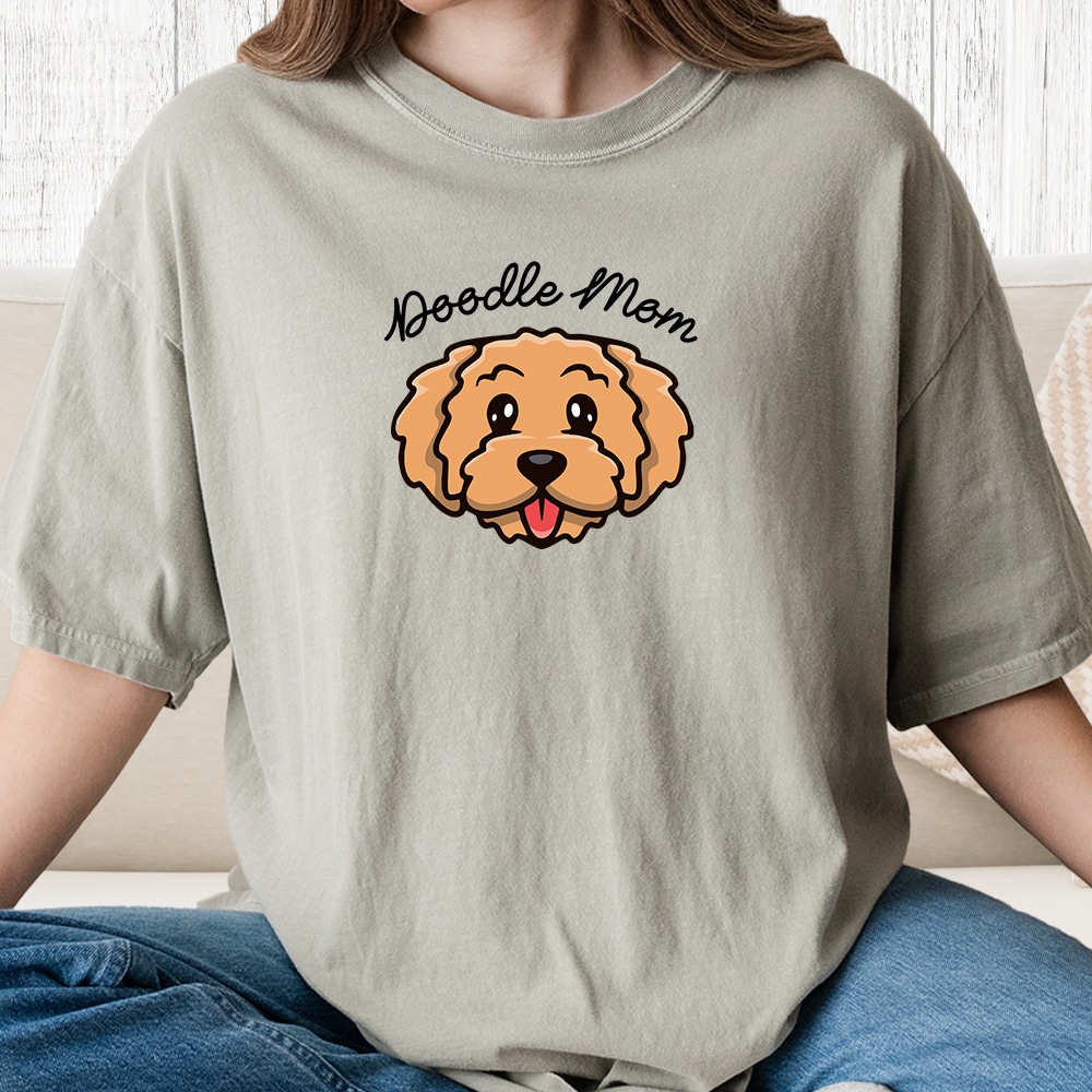Comfort Colors Smiling Doodle Mom Vintage Washed Tee - Sandstone