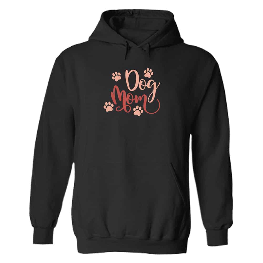 Elegant Dog Mom Hoodie Black