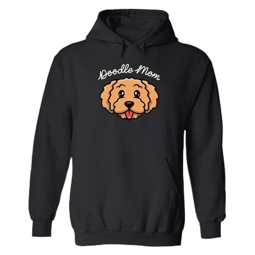 Smiling Doodle Mom Hoodie Black