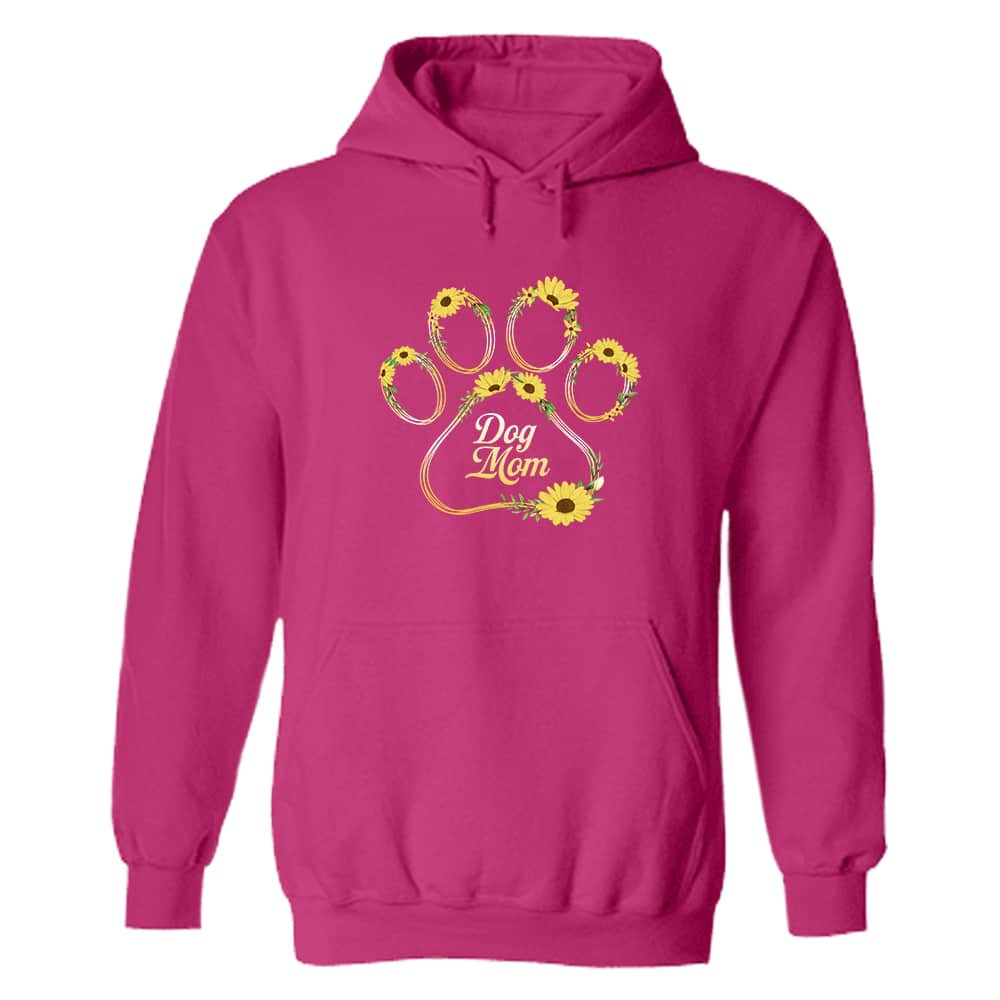 Dog Mom In Bloom Hoodie Pink