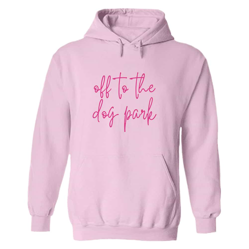 Off To The Dog Park Hoodie Light Pink