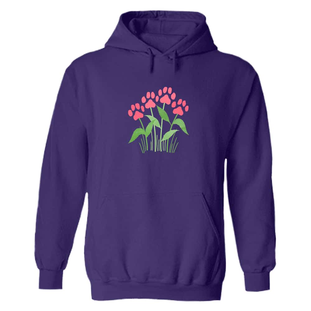 Paws In Bloom Hoodie Purple