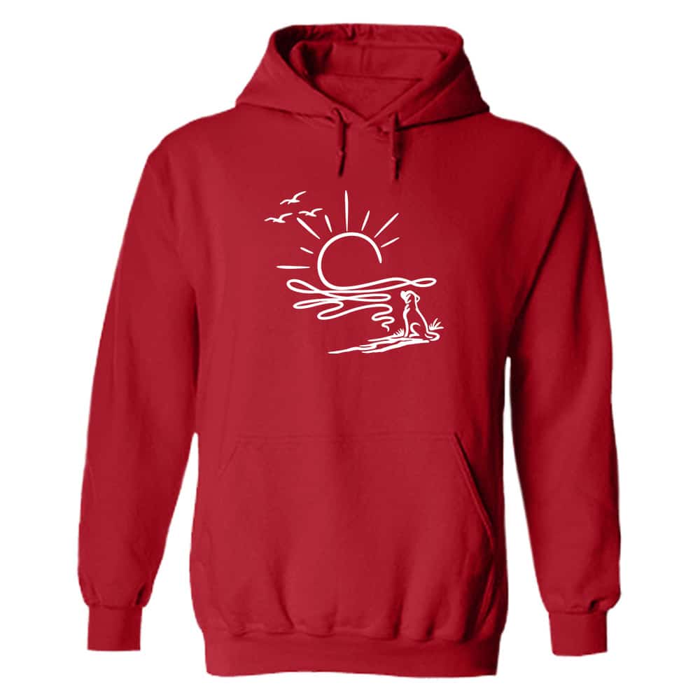 Sunset With My Dog Hoodie Red