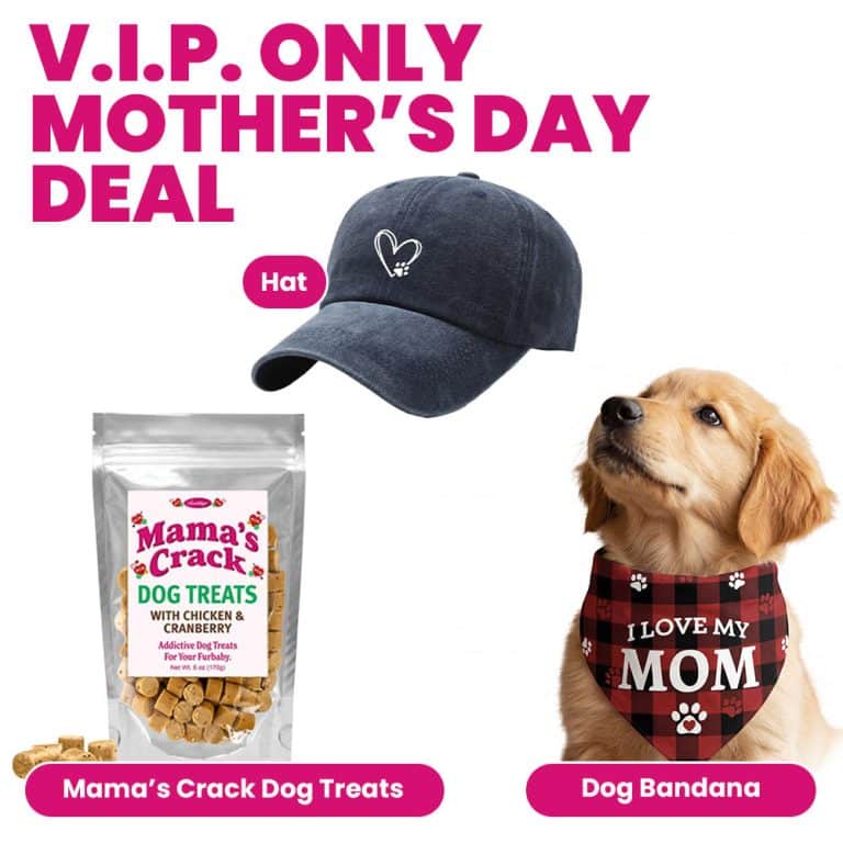 V.I.P. ONLY Mother's Day Deal! Mama's Crack, Heart & Paw Navy Hat and I Love My Mom Buffalo Plaid Dog Bandana (S, M, L)