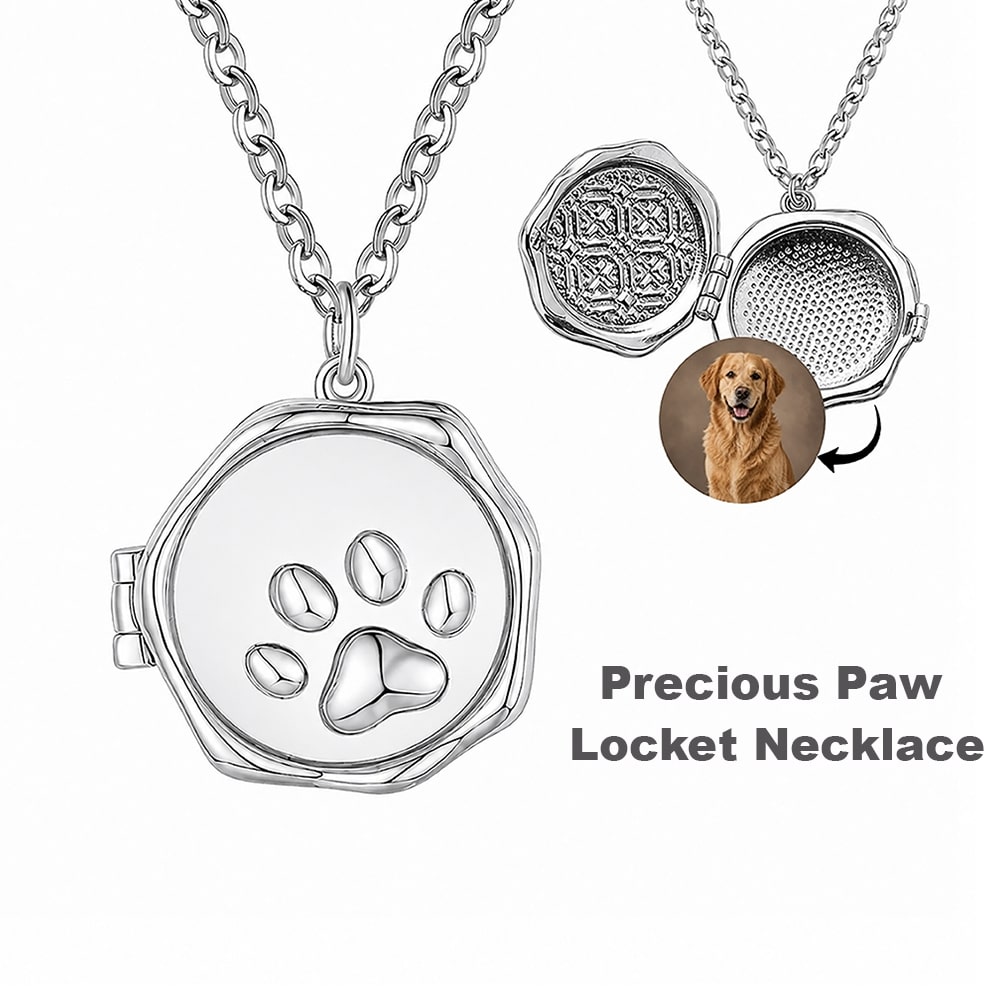 Paw Print Locket Necklace – Pet Keepsake Memory Pendant