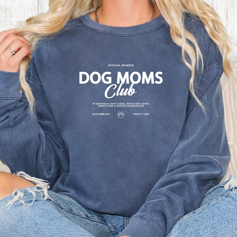 Comfort Colors Dog Mom’s Club Official Member Premium  Sweatshirt - Denim