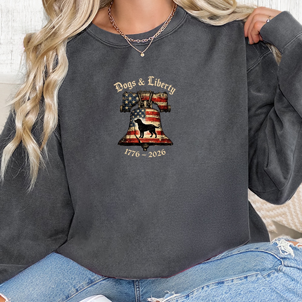 Comfort Colors Dogs & Liberty Premium  Sweatshirt - Pepper
