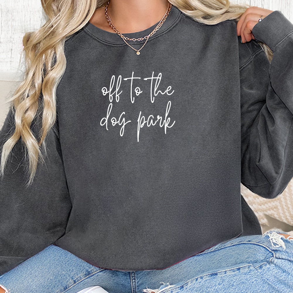 Comfort Colors Off To The Dog Park Premium  Sweatshirt - Pepper