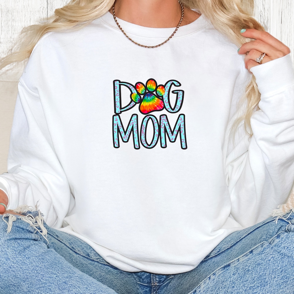 Comfort Colors Groovy Dog Mom Premium  Sweatshirt - White