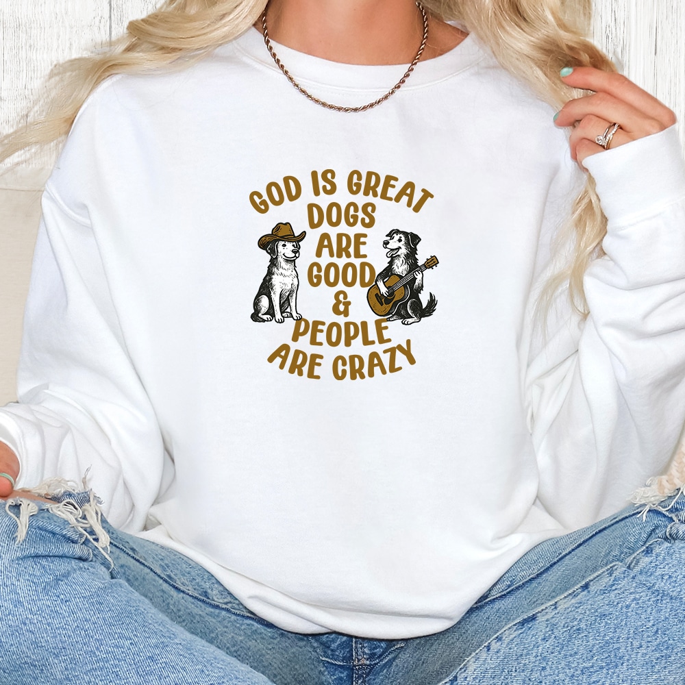 Comfort Colors God Is Great Country Premium  Sweatshirt - White