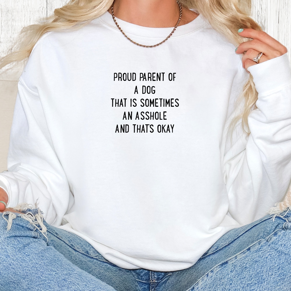 Comfort Colors Proud Parent Of A Dog Premium  Sweatshirt - White