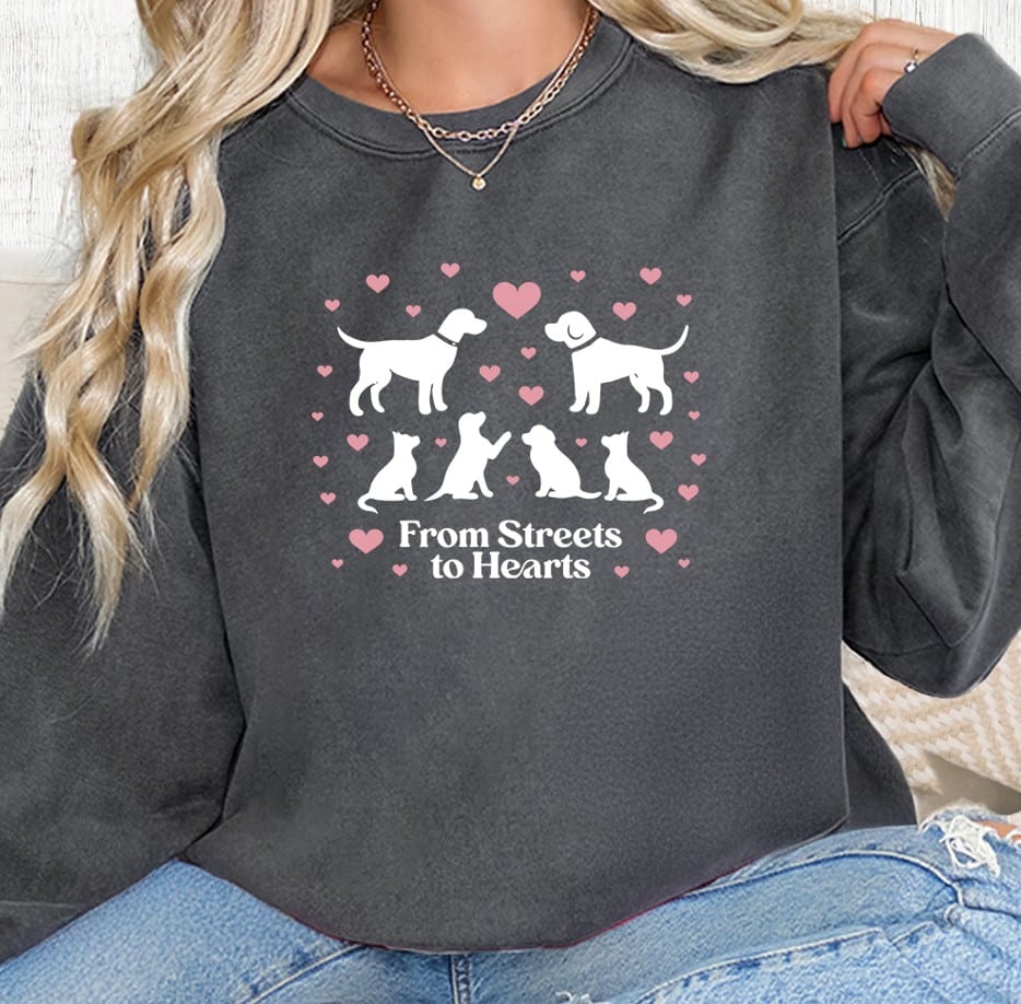 Comfort Colors From Streets To Hearts Premium  Sweatshirt - Pepper