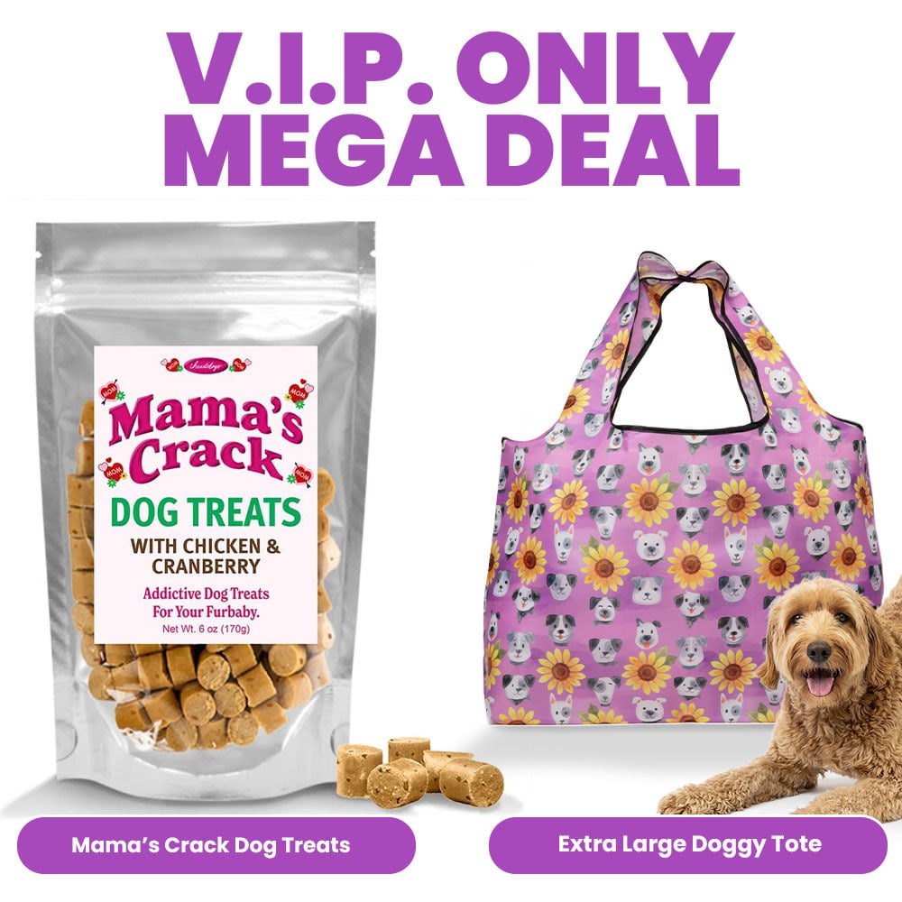 VIP Members Only - Super Deal! Sunflower Dog Watercolor Tote and Mama's Crack