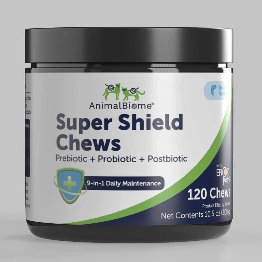 AnimalBiome Super Shield Chew for Dogs Trout Flavored 120 Chews postbiotic supplement