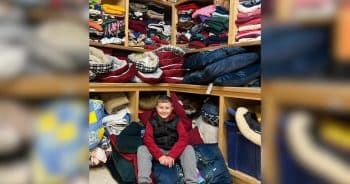 Austyn with his dog beds