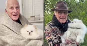 Elderly Man with Dog