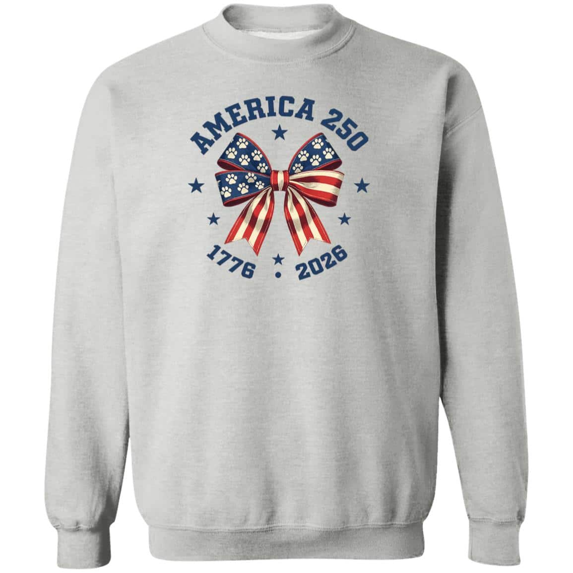 America 250 Patriotic Dog Lover Sweatshirt Heather Grey