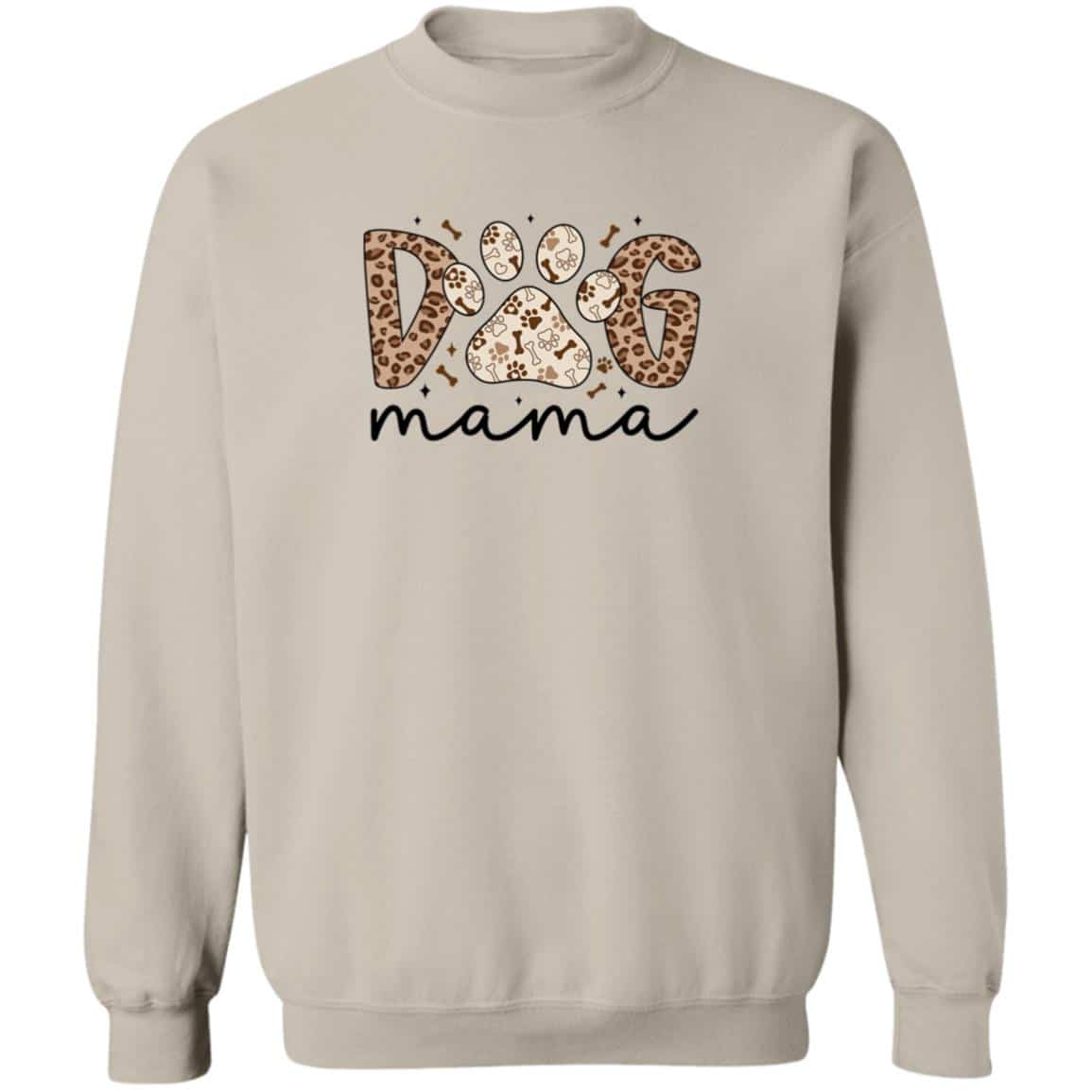 Leopard Dog Mama Sweatshirt Sand