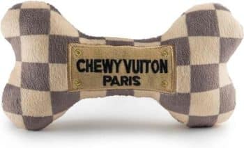 Haute Diggity Dog Chewy Vuiton Bone Squeaky Plush Dog Toy